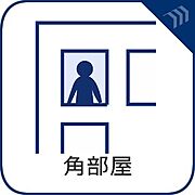 【角部屋】　たくさんの窓から豊かな自然光を招く角住戸。