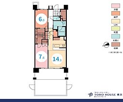 ルネ横浜戸塚 1SLDKの間取図画像