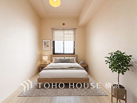 一日の疲れをいやしてくれる寝室。※生成AIによるイメージです。家具・小物は販売価格に含まれません。