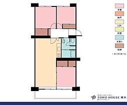 金沢八景ハイム1号棟 3LDKの間取図画像