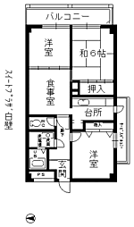 スイートプラザ白壁 3SDKの間取図画像