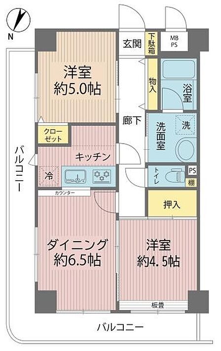 2DK 間取り