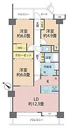 サンマンション北本2号館 3LDKの間取図画像