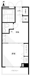 コーポラス華苑 1DKの間取図画像