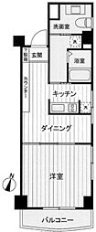 カーサ五番町 1DKの間取図画像