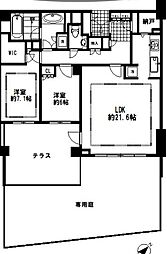 パークコート市谷加賀町二丁目 2LDKの間取図画像