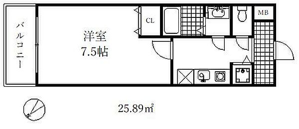 ケーディーエックスレジデンス三宮 ｜兵庫県神戸市中央区二宮町４丁目(賃貸マンション1K・4階・25.89㎡)の写真 その2