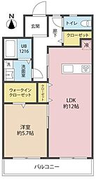 住吉ニューライフ 1LDKの間取図画像
