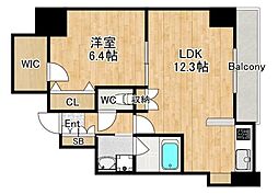 グランエトワールドゥ 1LDKの間取図画像