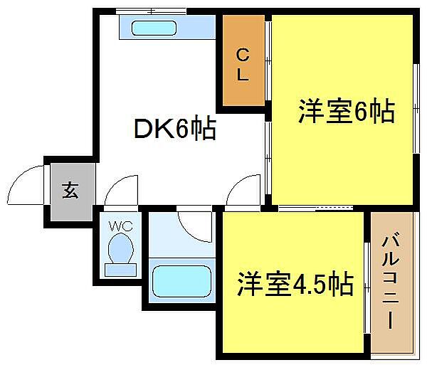 ボナール平野 ｜大阪府大阪市平野区流町１丁目(賃貸マンション2DK・4階・38.00㎡)の写真 その2