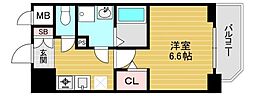 エスプレイス大阪城サウス 1Kの間取図画像