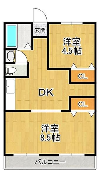 北代ビル ｜大阪府大阪市大正区平尾４丁目(賃貸マンション2DK・5階・40.00㎡)の写真 その2