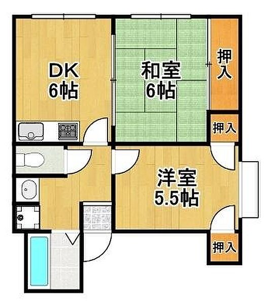 下谷ビル ｜大阪府大阪市大正区南恩加島５丁目(賃貸マンション2DK・3階・40.00㎡)の写真 その2