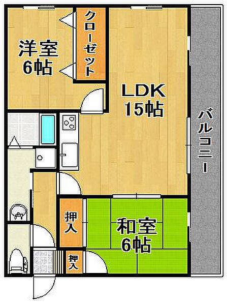 クラモトマンション ｜大阪府大阪市大正区小林東３丁目(賃貸マンション2LDK・7階・50.00㎡)の写真 その2