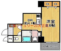 大正メゾン 1DKの間取図画像