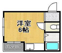 アリエスプラザ ワンルームの間取図画像