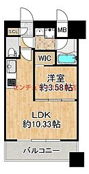 プレジオ弁天町EURO 1LDKの間取図画像