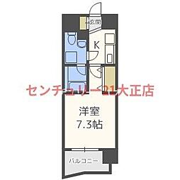ウィルドゥ市岡 1Kの間取図画像
