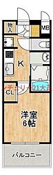 エステムコート難波WEST-SIDEIXレデント 1Kの間取図画像