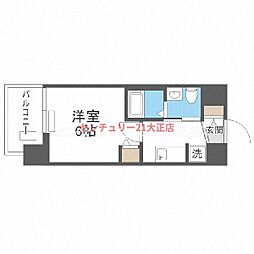 エグゼ大阪ドーム 1Kの間取図画像