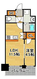 プレサンス大正フレンジ 1LDKの間取図画像