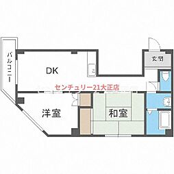 エスペランス 2DKの間取図画像