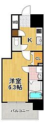 エスリード大阪ドームシティ 1Kの間取図画像
