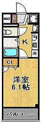 スワンズシティ大阪WEST 1Kの間取図画像