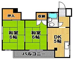 シレーヌ大正 2DKの間取図画像