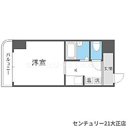ハーバーメゾン弁天 1Kの間取図画像