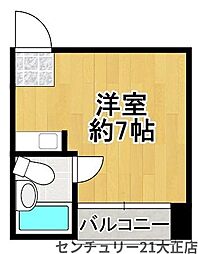 シティハイツ大正 ワンルームの間取図画像