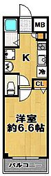 サンプラザ大正 1Kの間取図画像