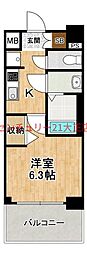 アドバンス大阪フェリーチェ 1Kの間取図画像
