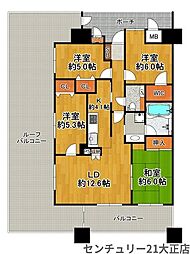 キングマンションシーブリッサ此花 4LDKの間取図画像
