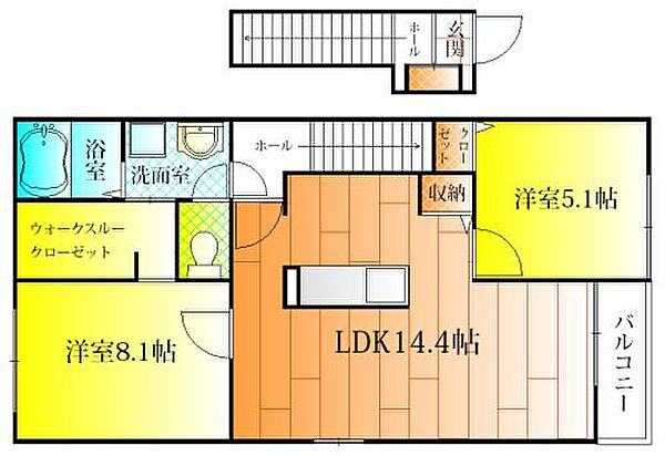 大阪府羽曳野市野(賃貸アパート2LDK・2階・61.15㎡)の写真 その2
