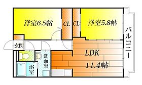 グラン・シャリオ  ｜ 大阪府羽曳野市南恵我之荘５丁目12-1（賃貸マンション2LDK・2階・56.43㎡） その2