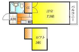 近鉄南大阪線 藤井寺駅 徒歩10分の賃貸アパート 2階1Kの間取り