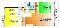 ユウジィーコート巽 3LDKの間取図画像