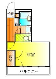 レオパレスゴールドレジデンス藤本1 1Kの間取図画像