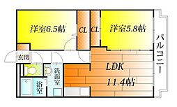 グラン・シャリオ 2LDKの間取図画像