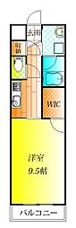 StellaWoodTAKAWASHI-2 1Kの間取図画像