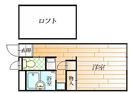レオパレス小山 1Kの間取図画像