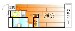 レオパレスクオーレ 1Kの間取図画像