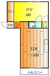 ダイバーシティ藤井寺 1LDKの間取図画像