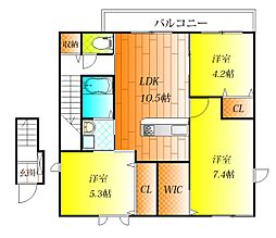 カーサヴェッキオ2 3LDKの間取図画像