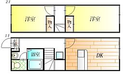 レオパレスシャルマン2 2DKの間取図画像