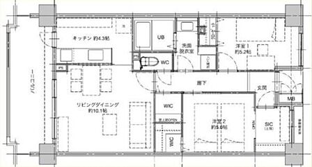 2LDK 間取り