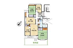 入間扇町屋団地9号棟 4LDKの間取図画像