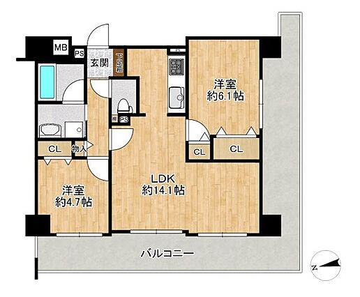 約14.1帖の...
