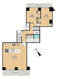 ベル・パークシティG棟 2LDKの間取図画像